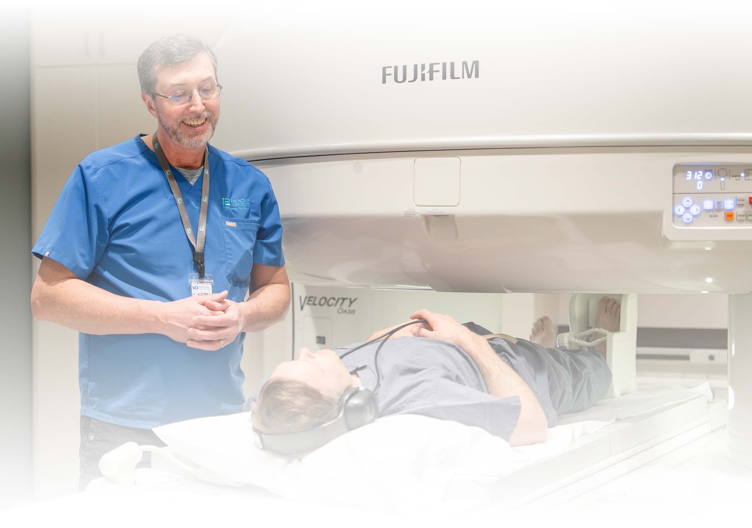 A patient is prepared for a MRI